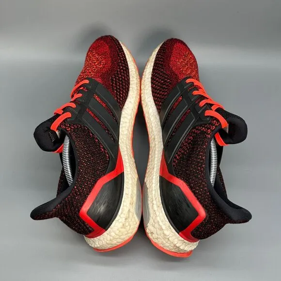 Adidas Ultraboost Mens 13 Athletic Shoe Solar Red Black Lace Up Running Sneakers