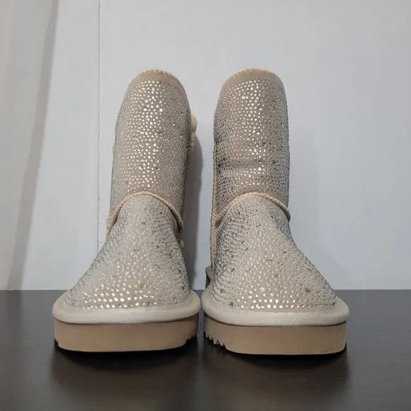 Adrie Women's Cream Bling Embellished Winter Snow Boots, Size 5M by INC