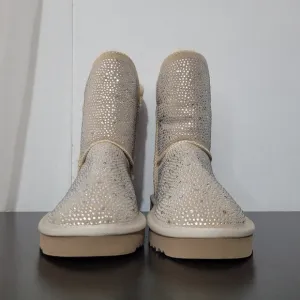 Adrie Women's Cream Bling Embellished Winter Snow Boots, Size 5M by INC