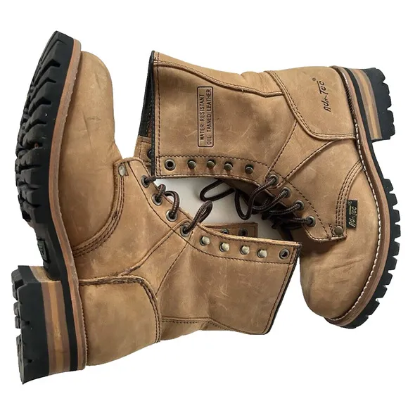 AdTec 2427 Men's 9in Logger Crazy Horse Leather Work Boots Soft Toe Size 7M