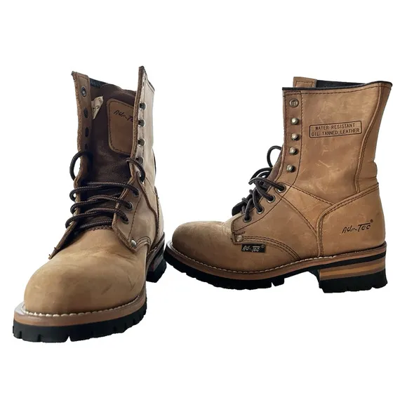 AdTec 2427 Men's 9in Logger Crazy Horse Leather Work Boots Soft Toe Size 7M