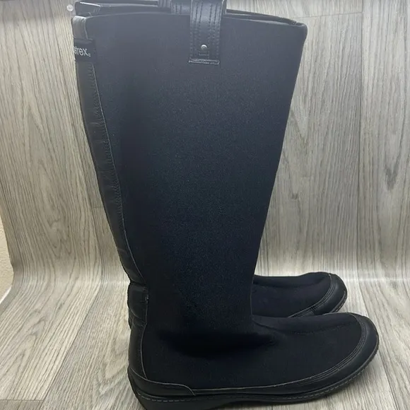 AETREX Black NEOPRENE Berries Pull-On Mid-Calf Winter Boot Women Sock Sh…