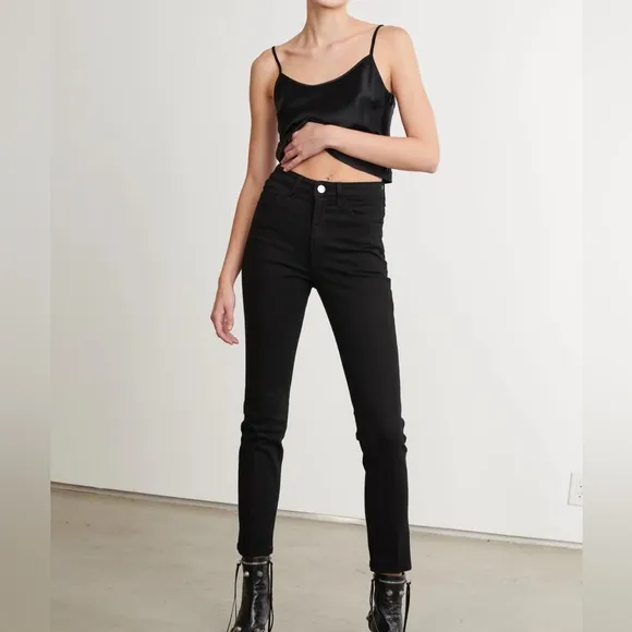 AG Adriano Goldschmied SZ 29R “The Stevie” Slim Straight Black Jeans