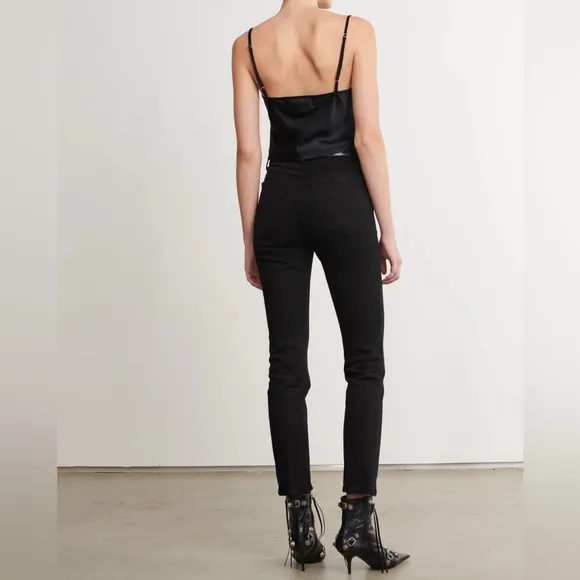 AG Adriano Goldschmied SZ 29R “The Stevie” Slim Straight Black Jeans