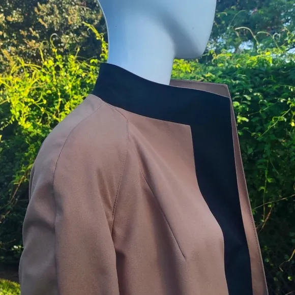 Aigner vintage 1970’s Tan &amp; blackTrench Wrap Reversible Trench Coat