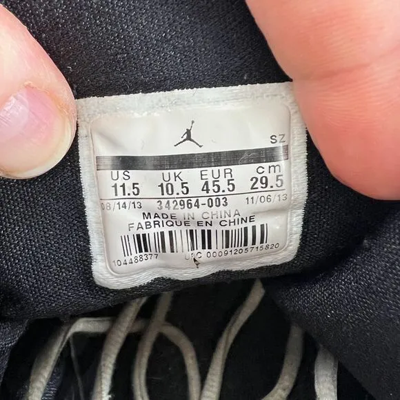 Air Jordan True Flight Sneaker Men's 11.5 Gray Logo Basketball Shoes 342964-003