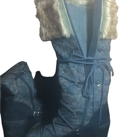 Akdmks Boots.  Akdmks Blizzard Light Denim Wedge Tall Boots. Size 8.5.