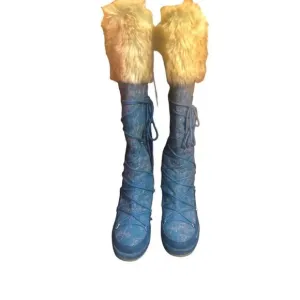 Akdmks Boots.  Akdmks Blizzard Light Denim Wedge Tall Boots. Size 8.5.