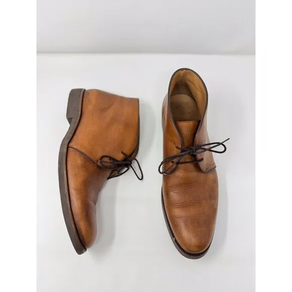 Alan Payne Men Boots Brown Leather Chukka Ankle Bootie Lace Up Casual US 10
