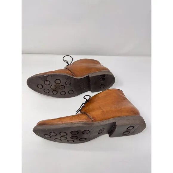 Alan Payne Men Boots Brown Leather Chukka Ankle Bootie Lace Up Casual US 10
