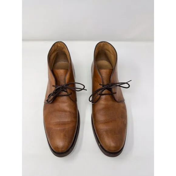 Alan Payne Men Boots Brown Leather Chukka Ankle Bootie Lace Up Casual US 10