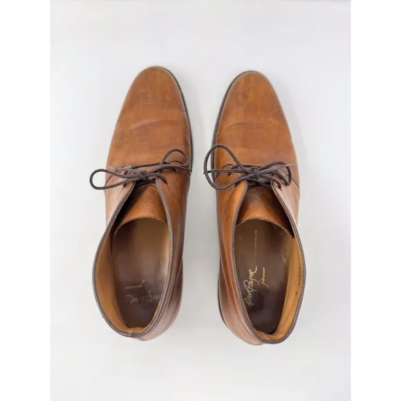 Alan Payne Men Boots Brown Leather Chukka Ankle Bootie Lace Up Casual US 10