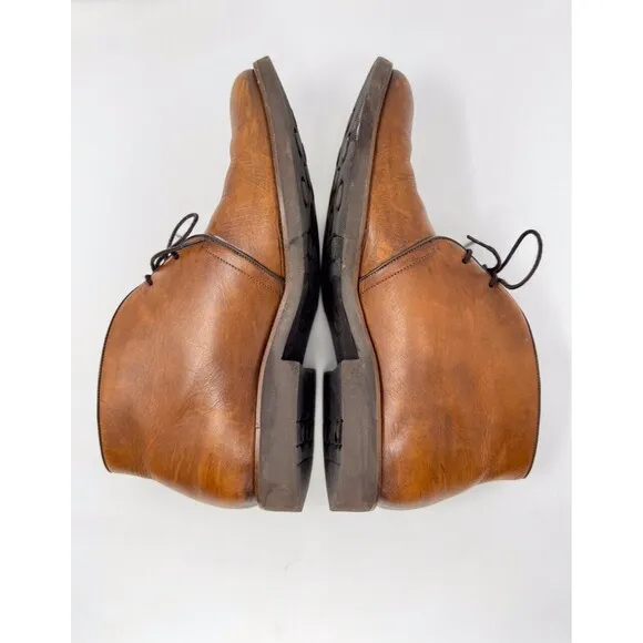 Alan Payne Men Boots Brown Leather Chukka Ankle Bootie Lace Up Casual US 10