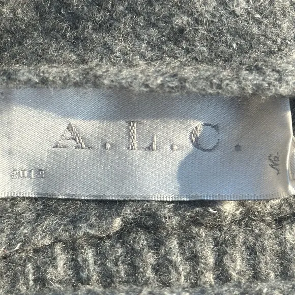A.L.C. 'Arnaud' Knit Open Back Merino Wool Sweater in Gray Size Small