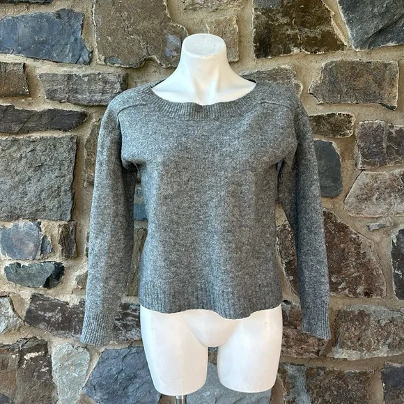 A.L.C. 'Arnaud' Knit Open Back Merino Wool Sweater in Gray Size Small