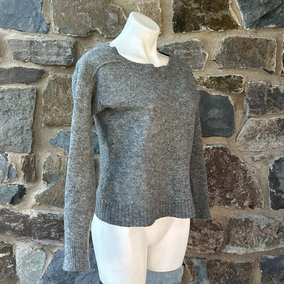 A.L.C. 'Arnaud' Knit Open Back Merino Wool Sweater in Gray Size Small
