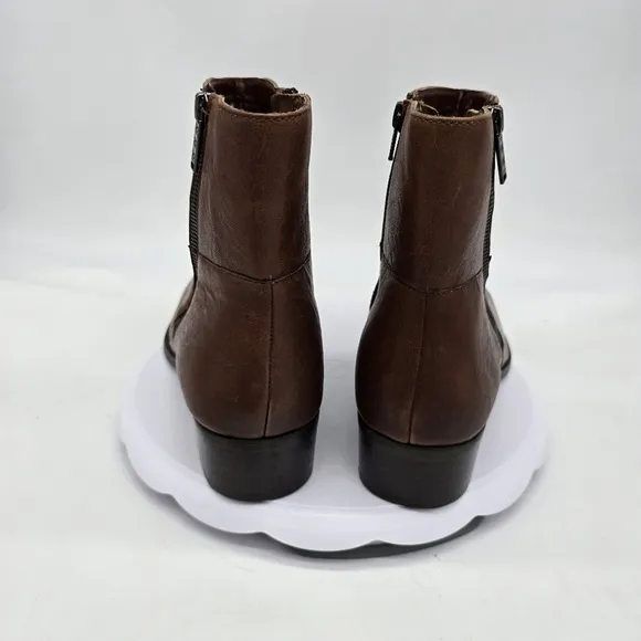 Aldo Shoes Men 11 Nalenia Leather Ankle Boots Zippers Congac Brown