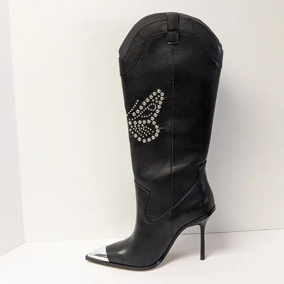 Aldo Tressi Western Boots, Black, Women's 9