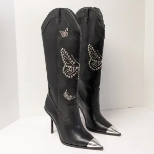 Aldo Tressi Western Boots, Black, Women's 9