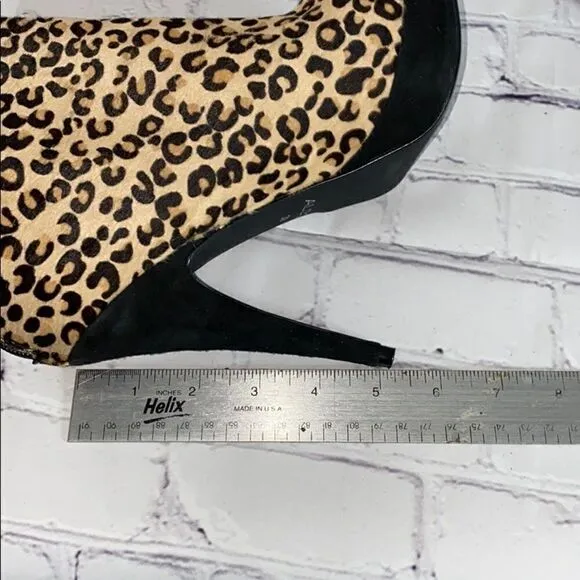 Aldo leopard print fur ankle boots