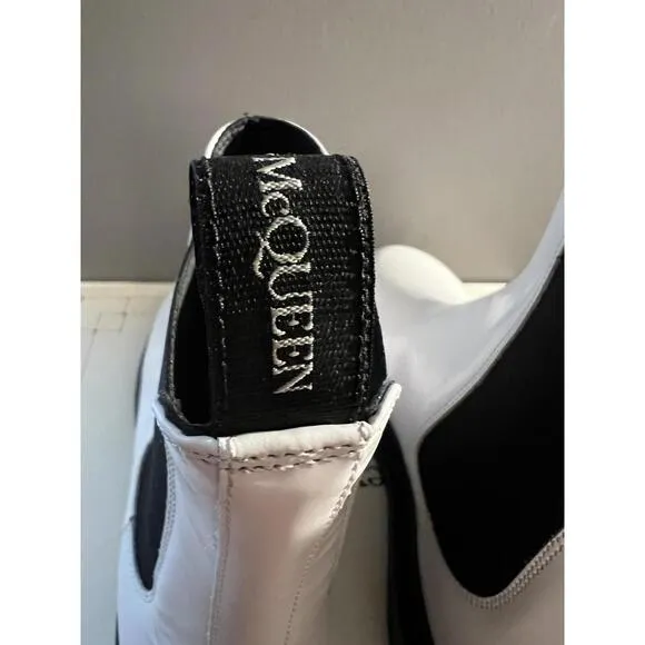ALEXANDER MCQUEEN Men HYBRID ANKLE CHELSEA BOOTS SZ 42.5E/9.5 IVORY WHITE/BLACK