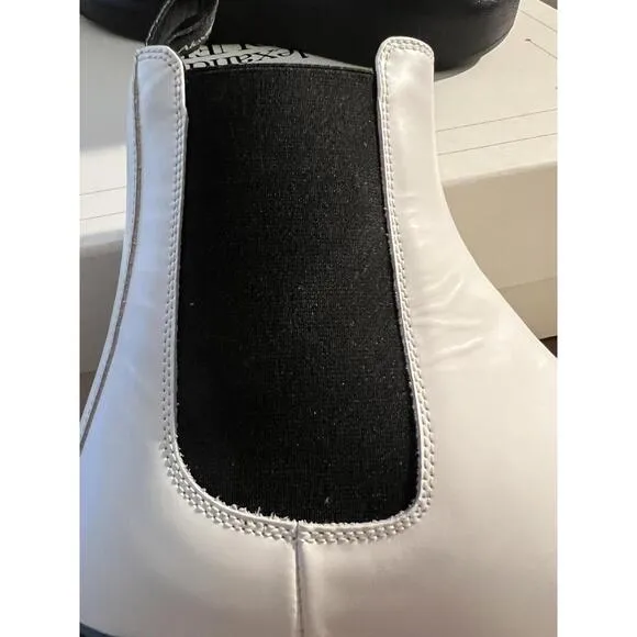 ALEXANDER MCQUEEN Men HYBRID ANKLE CHELSEA BOOTS SZ 42.5E/9.5 IVORY WHITE/BLACK