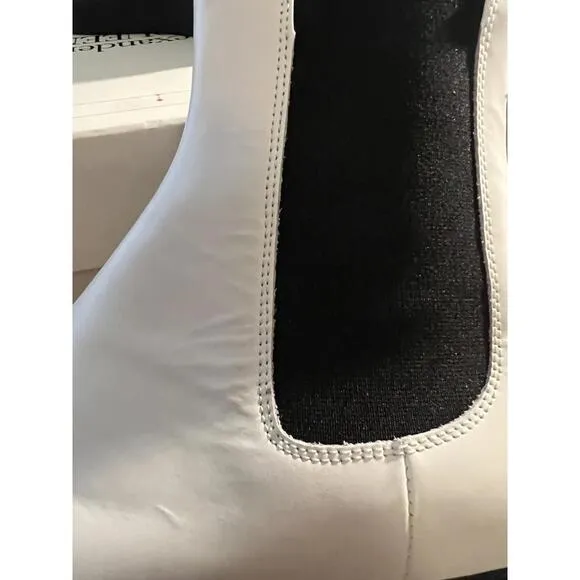 ALEXANDER MCQUEEN Men HYBRID ANKLE CHELSEA BOOTS SZ 42.5E/9.5 IVORY WHITE/BLACK