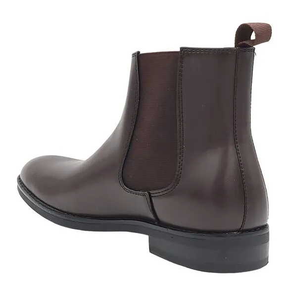 Alfani Men Luka 2 Pull On Chelsea Boots Size US 10.5M Brown Faux Leather