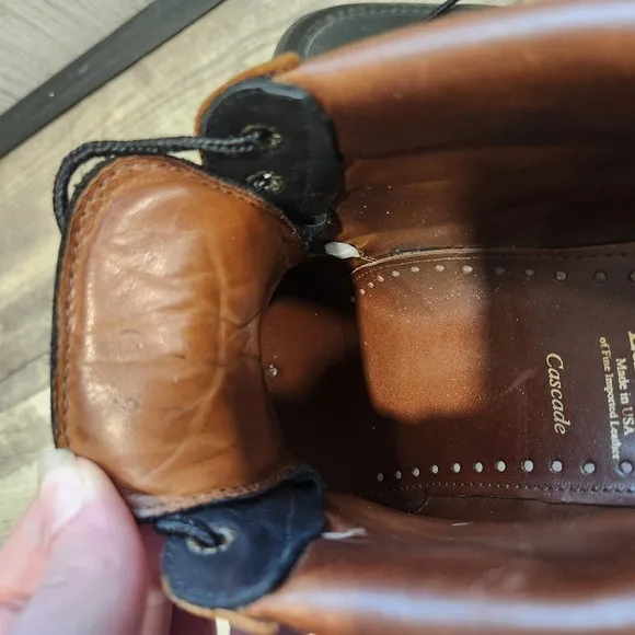Allen Edmonds Cascade Chukka Leather Boots Black Brown Rubber Sole Men sz 6