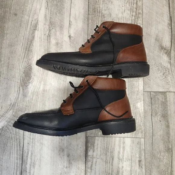 Allen Edmonds Cascade Chukka Leather Boots Black Brown Rubber Sole Men sz 6