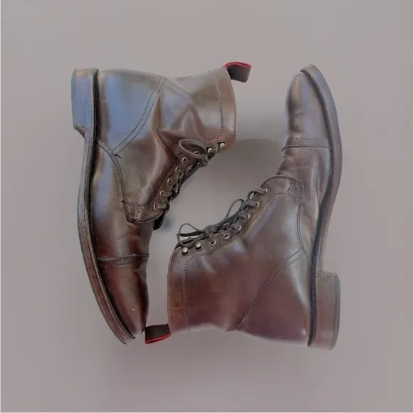 Allen Edmonds Men Brown Leather Lace Up Boots Size 7.5