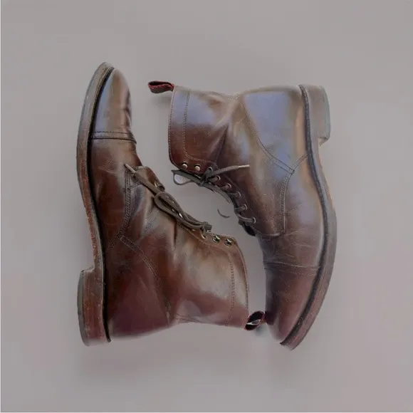 Allen Edmonds Men Brown Leather Lace Up Boots Size 7.5