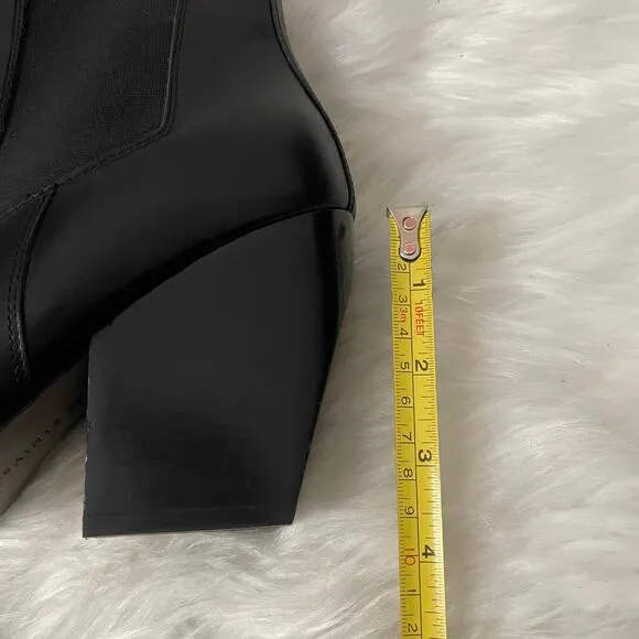 Allsaints Boots Women EU 38 US 7 Black Ria Leather Ankle Booties Pull On Pointed