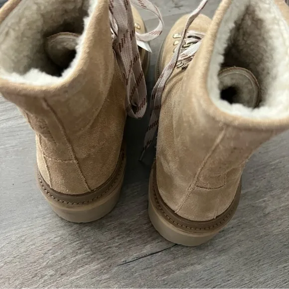 Allsaints Wanda Shearling Bootie in Sand Brown