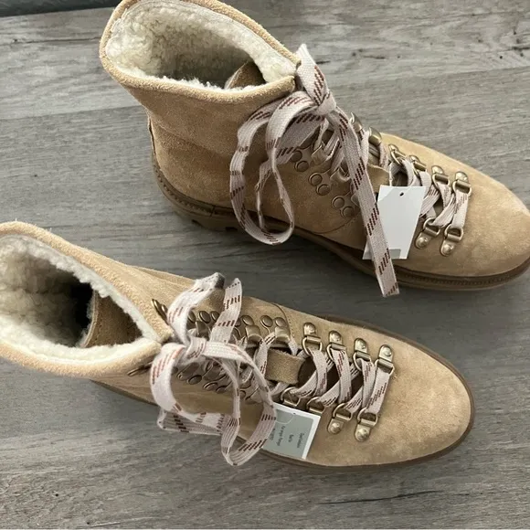 Allsaints Wanda Shearling Bootie in Sand Brown