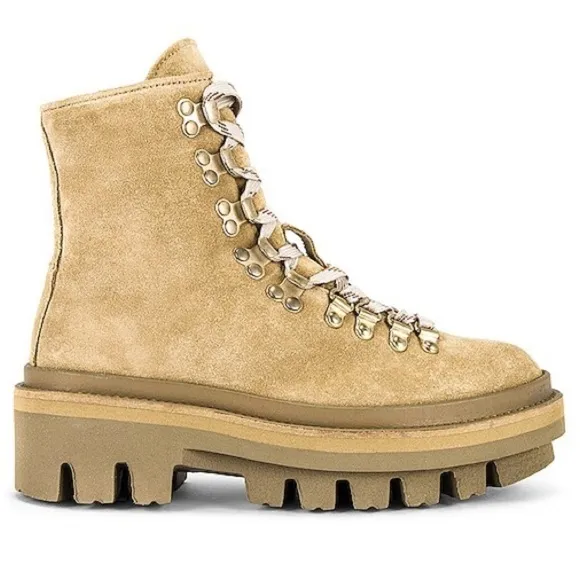 Allsaints Wanda Shearling Bootie in Sand Brown