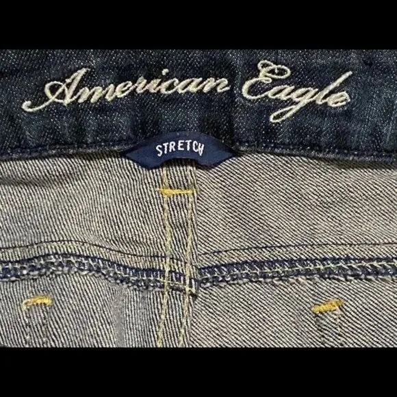 American Eagle Outfitters Straight Leg Stretch Denim Blue Jeans Size 10 Cotton