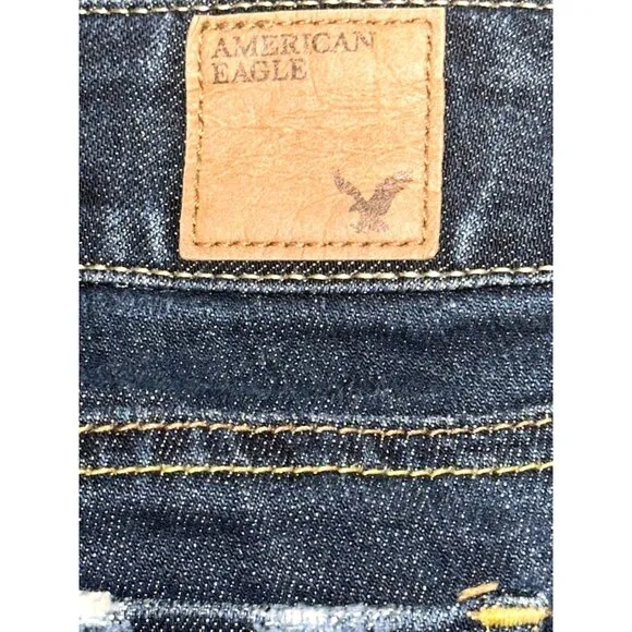 American Eagle Outfitters Straight Leg Stretch Denim Blue Jeans Size 10 Cotton
