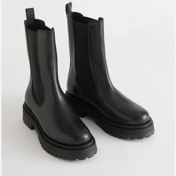 &amp; Other Stories Chunky Chelsea leather boots