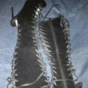 &quot;  LACE IT UP GLADIATOR VIBE &quot;  BOOTS Women – Black