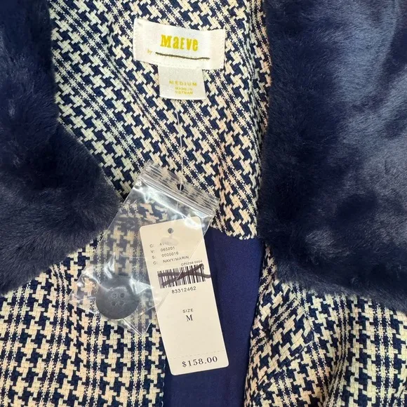 Anthropologie || Maeve Tweed Faux Fur Fur Collar Jacket