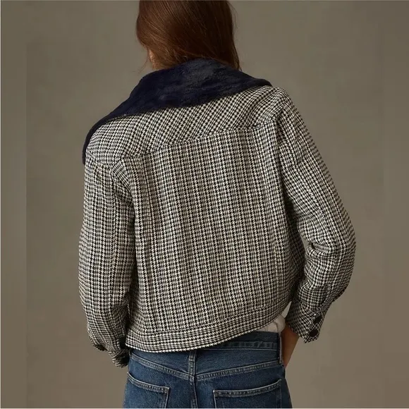 Anthropologie || Maeve Tweed Faux Fur Fur Collar Jacket