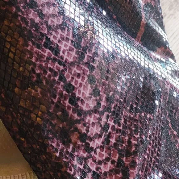 Antonio Melani Women Snakeskin Leather Tall Angela Boots Heels Pink 8M NWB
