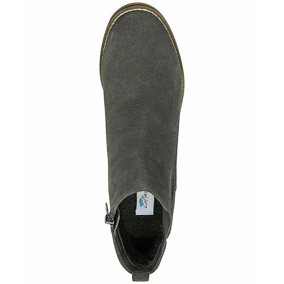 Aqua College Women Block Heel Chelsea Boots Lori Size US 5.5M Dark Grey WP Suede