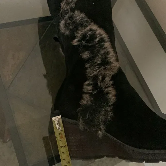 AQUATALIA by Marvin K/ ITALIAN Tall Fur Lined Suede Platform Wedge Boots