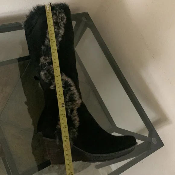 AQUATALIA by Marvin K/ ITALIAN Tall Fur Lined Suede Platform Wedge Boots