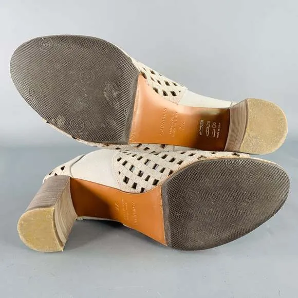 AQUATALIA Grey Perforated Suede Peep Toe Boots