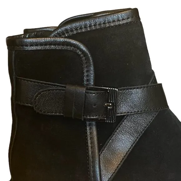 Aquatalia Orenna Black Suede Ankle Boots Women size 5