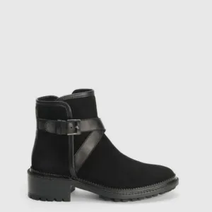 Aquatalia Orenna Black Suede Ankle Boots Women size 5
