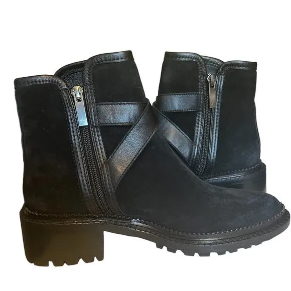 Aquatalia Orenna Black Suede Ankle Boots Women size 5